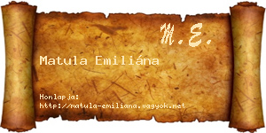 Matula Emiliána névjegykártya